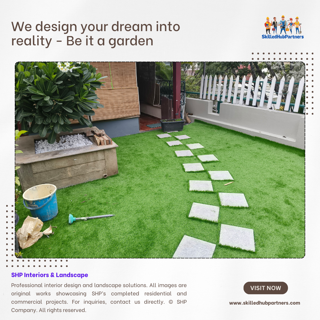 Artificial Grass & Stepping Stone